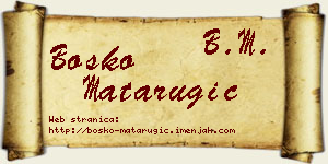 Boško Matarugić vizit kartica
